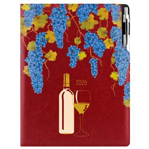 Diary DESIGN daily A4 2026 Polish - burgundy - Wine