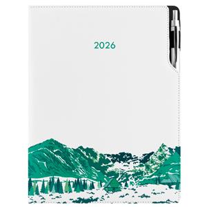 Diary DESIGN daily A4 2026 Polish - white - Mountains