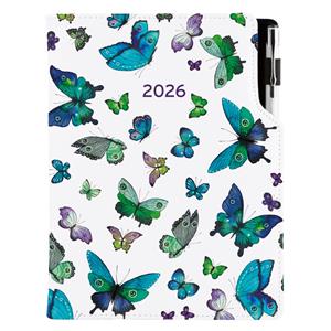 Diary DESIGN daily A5 2026 CZ - Blue Butterfly