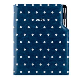Diary DESIGN daily A5 2026 CZ - blue - Dots