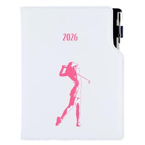 Diary DESIGN daily B6 2026 Polish - white - Golf woman