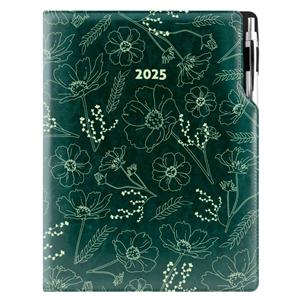 Diary DESIGN weekly A4 2025 PL - green - flowers