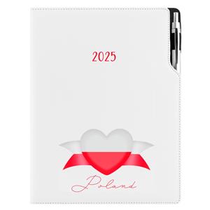 Diary DESIGN weekly A4 2025 PL - white - Polish - flag