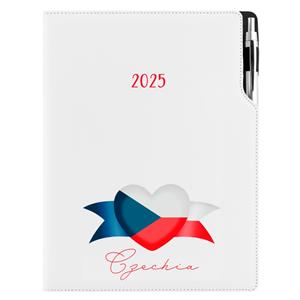 Diary DESIGN weekly A4 2025 - white - Czech - flag