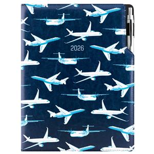 Diary DESIGN weekly A4 2026 CZ - blue - Planes