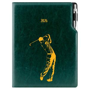 Diary DESIGN weekly A4 2026 CZ - green - Golf man