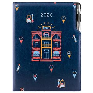 Diary DESIGN weekly A4 2026 Polish - blue - Hotel
