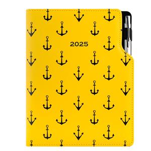 Diary DESIGN weekly A5 2025 PL - yellow - sailor - anchors