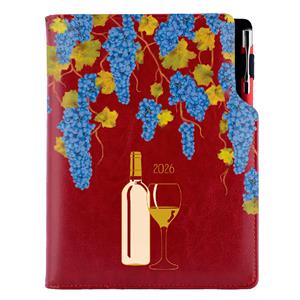 Diary DESIGN weekly A5 2026 CZ - burgundy - Wine