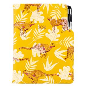 Diary DESIGN weekly A5 2026 Polish - yellow - Cheetah