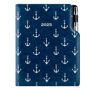 Diary DESIGN weekly B5 2025 - blue - sailor - anchors