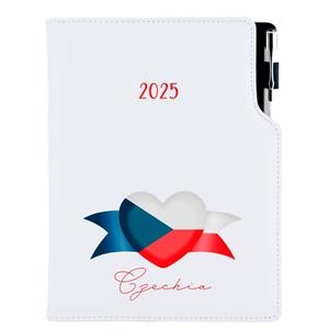 Diary DESIGN weekly B5 2025 PL - white - Czech - flag