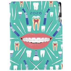 Diary DESIGN weekly B5 2026 Polish - mint - Dentist
