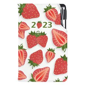 Diary DESIGN weekly pocket 2023 SK - Strawberry