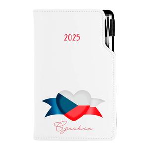 Diary DESIGN weekly pocket 2025 PL - white - Czech - flag