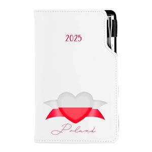 Diary DESIGN weekly pocket 2025 PL - white - Polish - flag