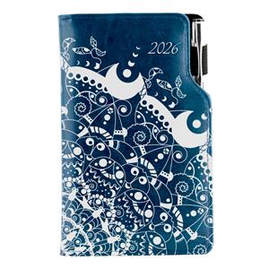 Diary DESIGN weekly pocket 2026 CZ - blue - Ornament
