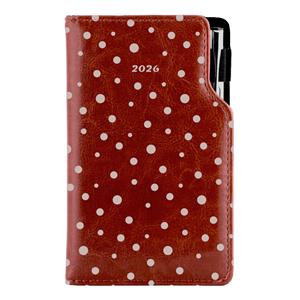Diary DESIGN weekly pocket 2026 CZ - brown - Dots