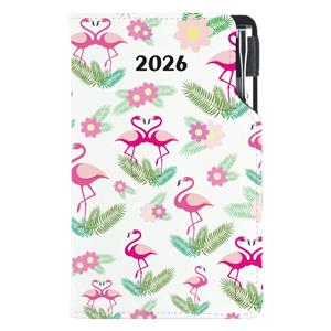 Diary DESIGN weekly pocket 2026 CZ - Flamingo