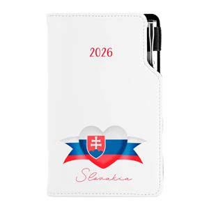 Diary DESIGN weekly pocket 2026 CZ - white - Slovakia - flag