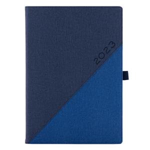 Diary DIEGO daily A4 2023 Polish - blue/dark blue