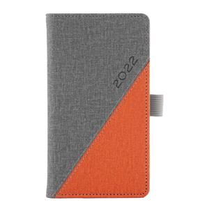 Diary DIEGO weekly pocket A5 2022 Polish - grey/orange