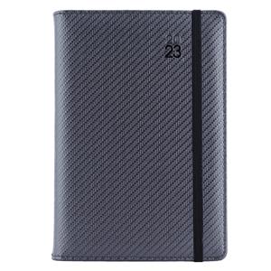 Diary ELASTIC daily A5 2023 Polish - grafit/black rubber band