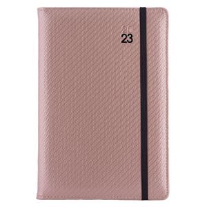 Diary ELASTIC daily A5 2023 Polish - powdery/black rubber band