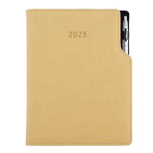 Diary GEP with ballpoint daily A4 2023 - beige