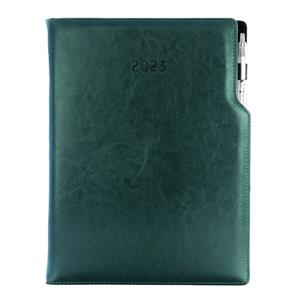 Diary GEP with ballpoint daily A4 2023 - green