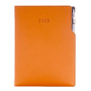 Diary GEP with ballpoint daily A4 2023 Polish - orange