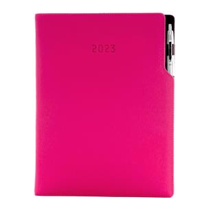 Diary GEP with ballpoint daily A4 2023 Polish - pink