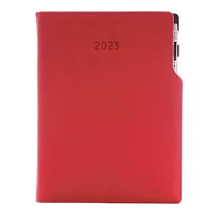 Diary GEP with ballpoint daily A4 2023 Polish - red