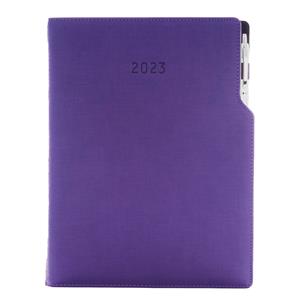 Diary GEP with ballpoint daily A4 2023 - violet