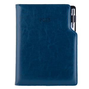 Diary GEP with ballpoint daily A5 2023 Czech - dark blue
