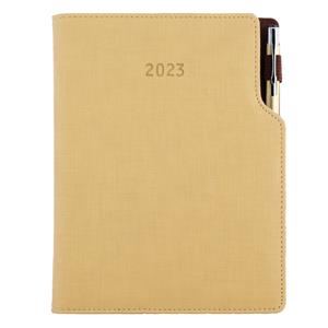 Diary GEP with ballpoint daily A5 2023 Polish - beige