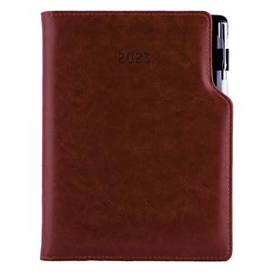 Diary GEP with ballpoint daily A5 2023 Polish - brown