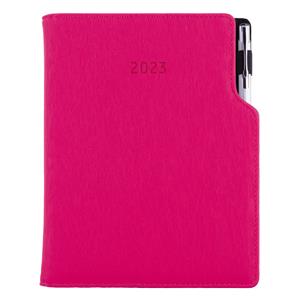 Diary GEP with ballpoint daily A5 2023 Polish - pink