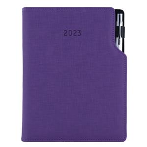 Diary GEP with ballpoint daily A5 2023 Polish - violet