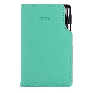 Diary GEP with ballpoint weekly pocket 2023 Czech - mint