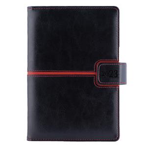 Diary MAGNETIC daily A5 2023 Czech - black/red