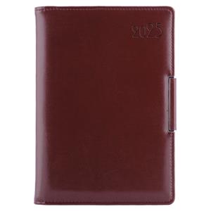 Diary METALIC weekly A5 2025 Czech - brown