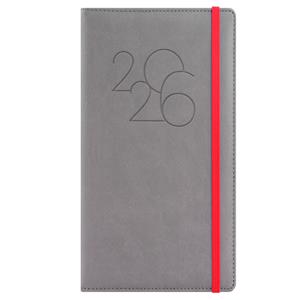 Diary POLY weekly pocket 2026 Polish - grey/red rubber band