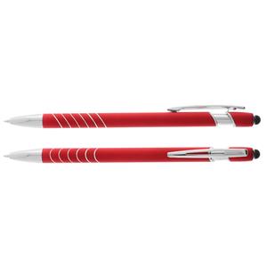 Fatin aluminum ballpoint pen with end touch element for writing on touch devices - dark red