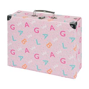 Foldable school supply box Logo - pink