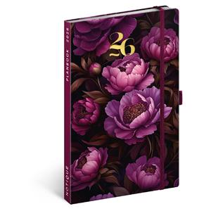 Fortnightly diary/notes 2026 A5 Purple flowers