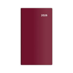 Fortnightly pocket diary 2026 - Torino - bordeaux red