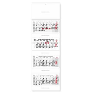 Fourmonths Wall Calendar Kvatro stacked Polisch 2026 - grey