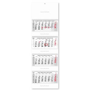 Fourmonths Wall Calendar Kvatro stacked Slovak 2026 - grey