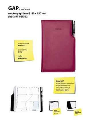 GEP kapesní slovenský diář 80x150 mm nachová